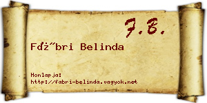 Fábri Belinda névjegykártya